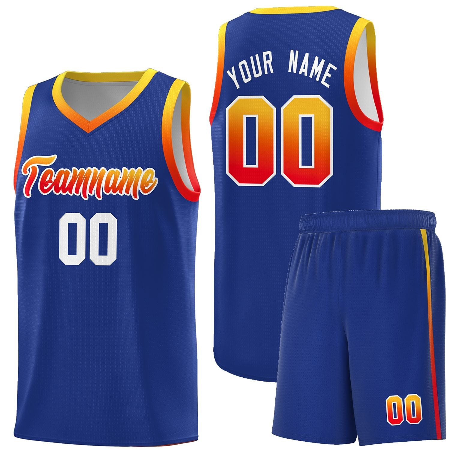 Custom Royal Personalized Gradient Font Sports Uniform Basketball Jersey