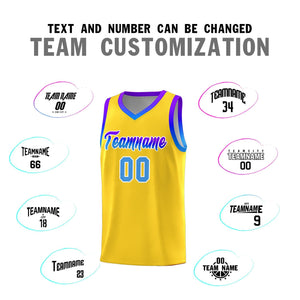 Custom Gold Personalized Gradient Font Sports Uniform Basketball Jersey