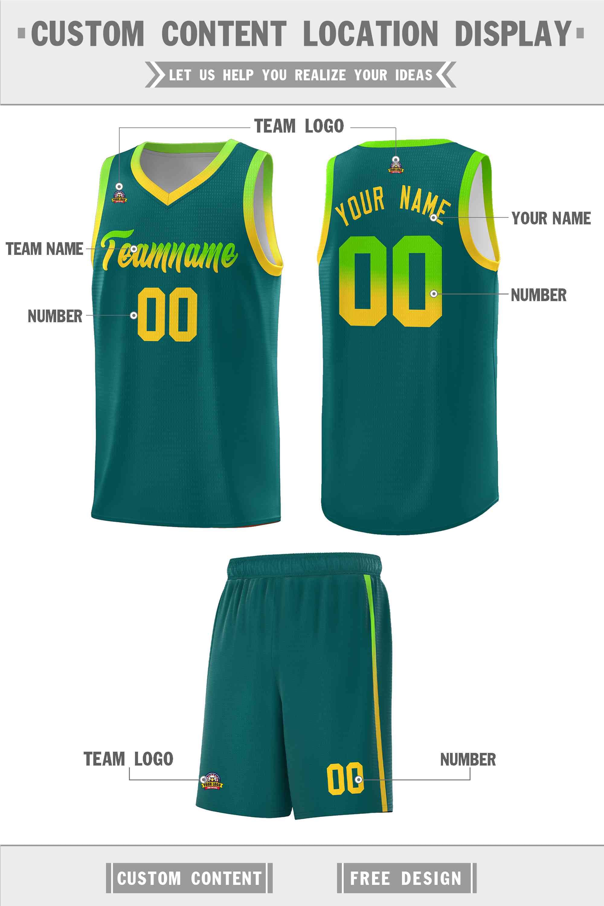 Custom Aqua Personalized Gradient Font Sports Uniform Basketball Jersey