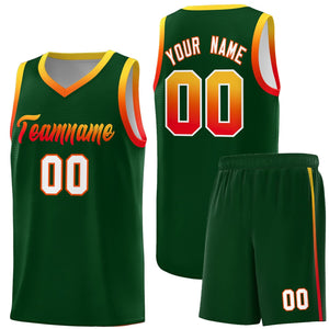 Custom Green Personalized Gradient Font Sports Uniform Basketball Jersey