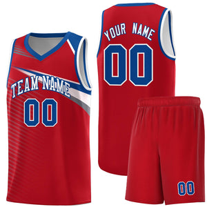 Custom Red White Chest Color Block Sports Uniform Basketball Jersey