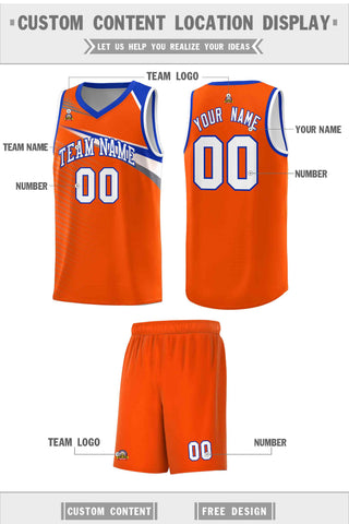 Custom Orange White Chest Color Block Sports Uniform Basketball Jersey