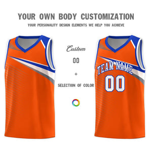 Custom Orange White Chest Color Block Sports Uniform Basketball Jersey