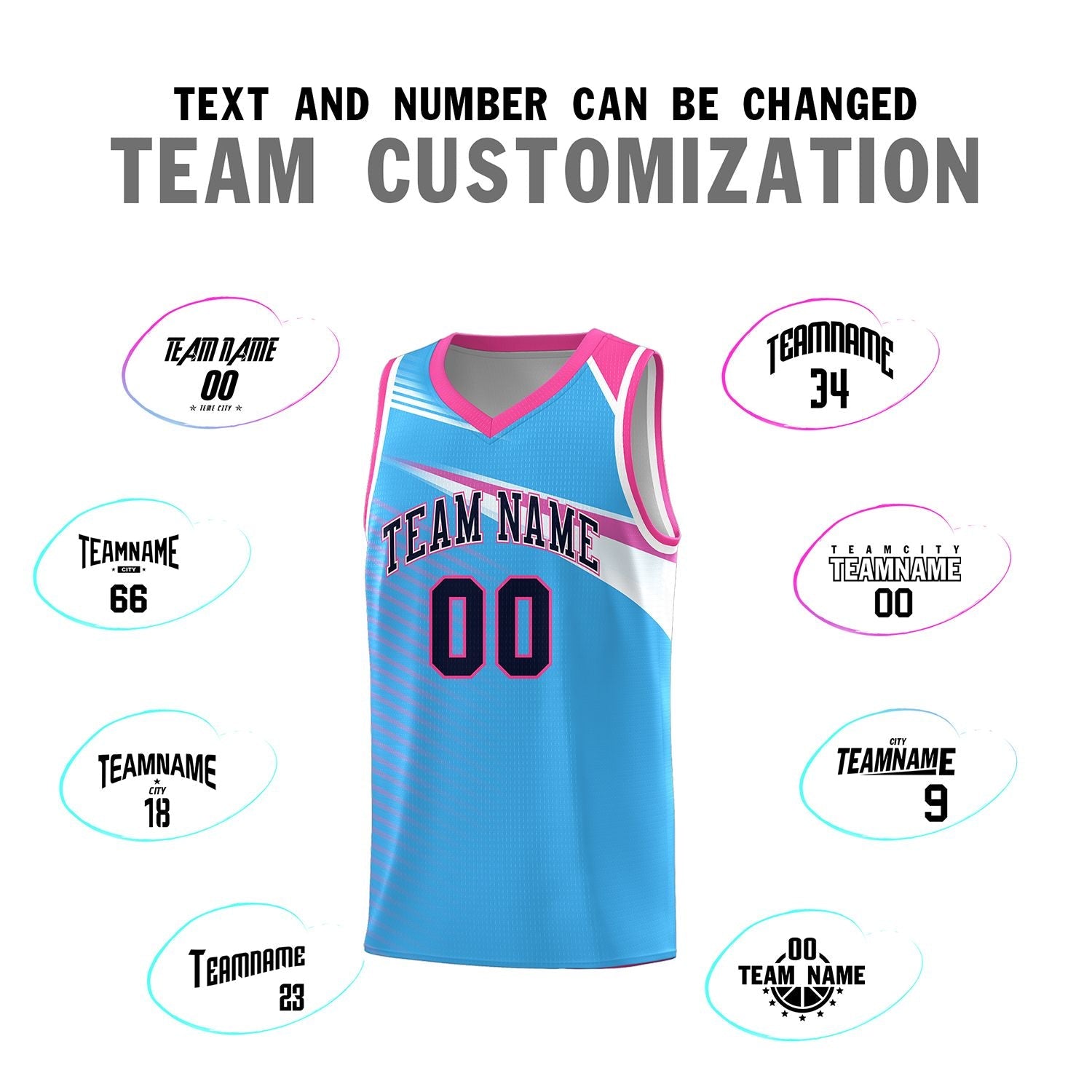 Custom Powder Blue Navy-White Chest Color Block Sports Uniform Basketball Jersey