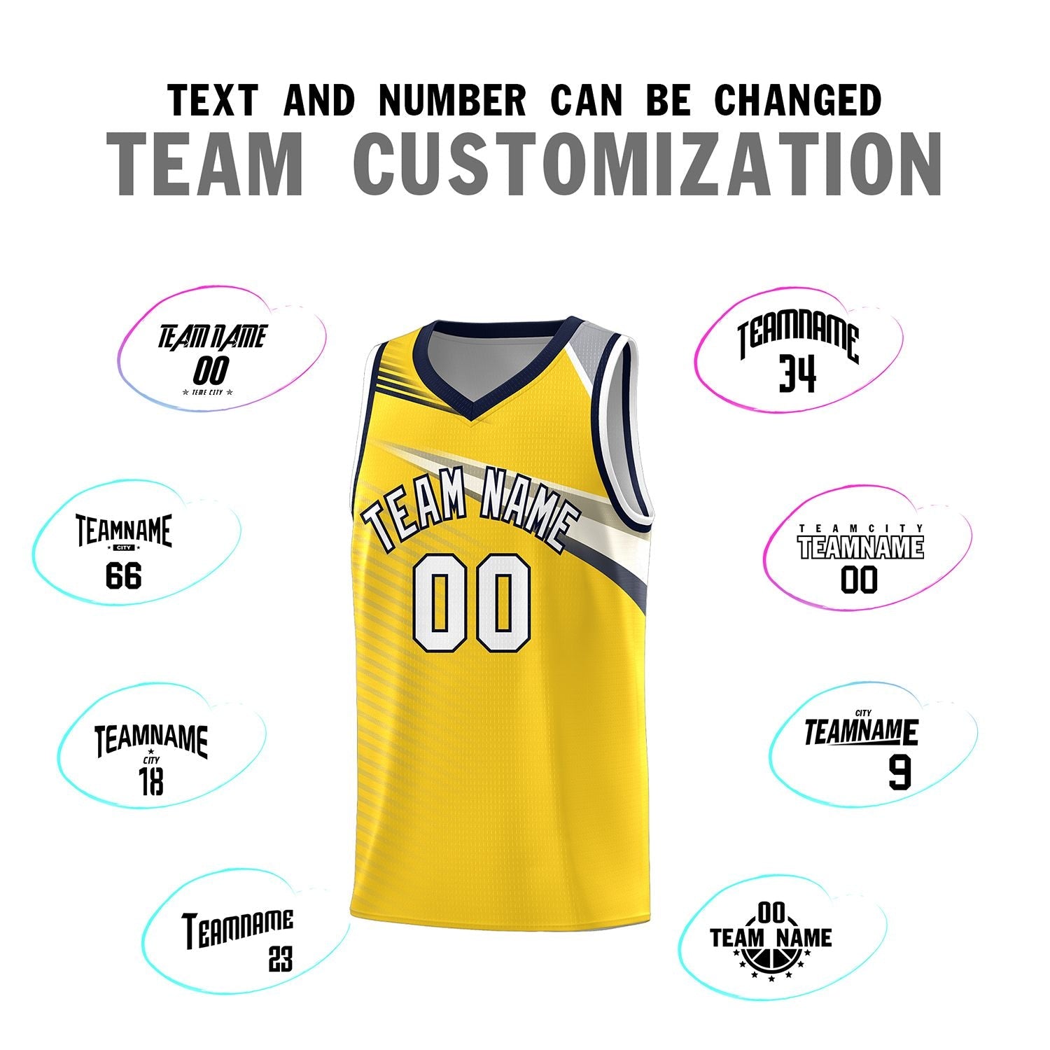 Custom Gold White-Navy Chest Color Block Sports Uniform Basketball Jersey