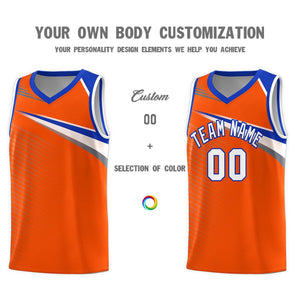 Custom Orange White Chest Color Block Sports Uniform Basketball Jersey