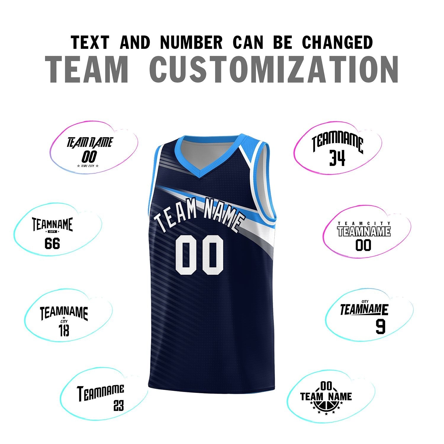 Custom Navy White Chest Color Block Sports Uniform Basketball Jersey