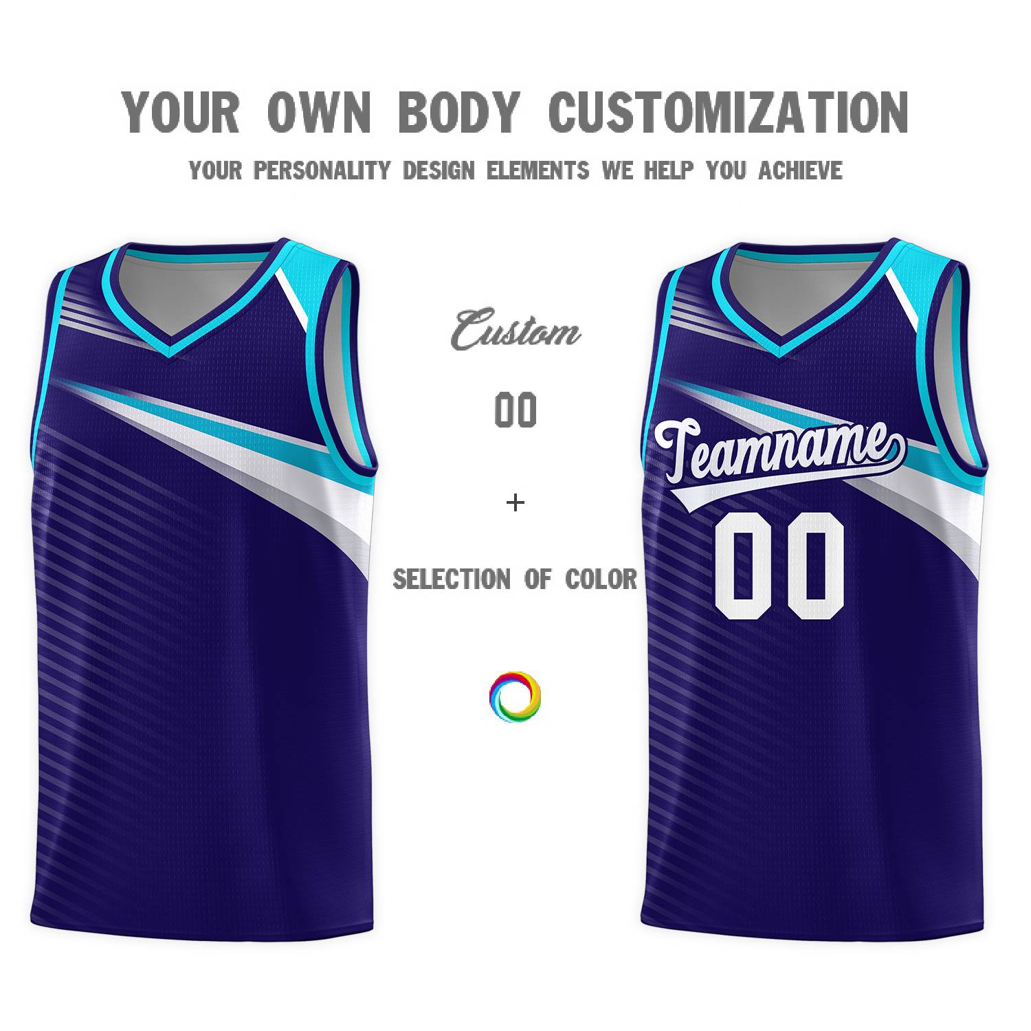 Custom Navy White Chest Color Block Sports Uniform Basketball Jersey