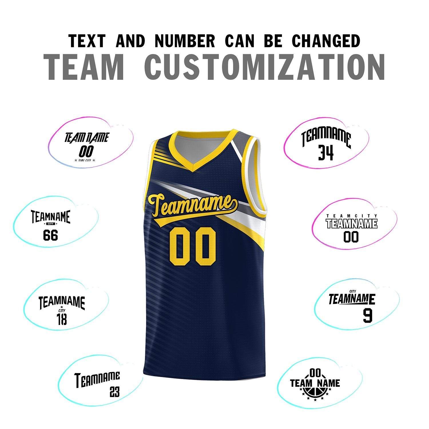 Custom Navy Gold-Navy Chest Color Block Sports Uniform Basketball Jersey