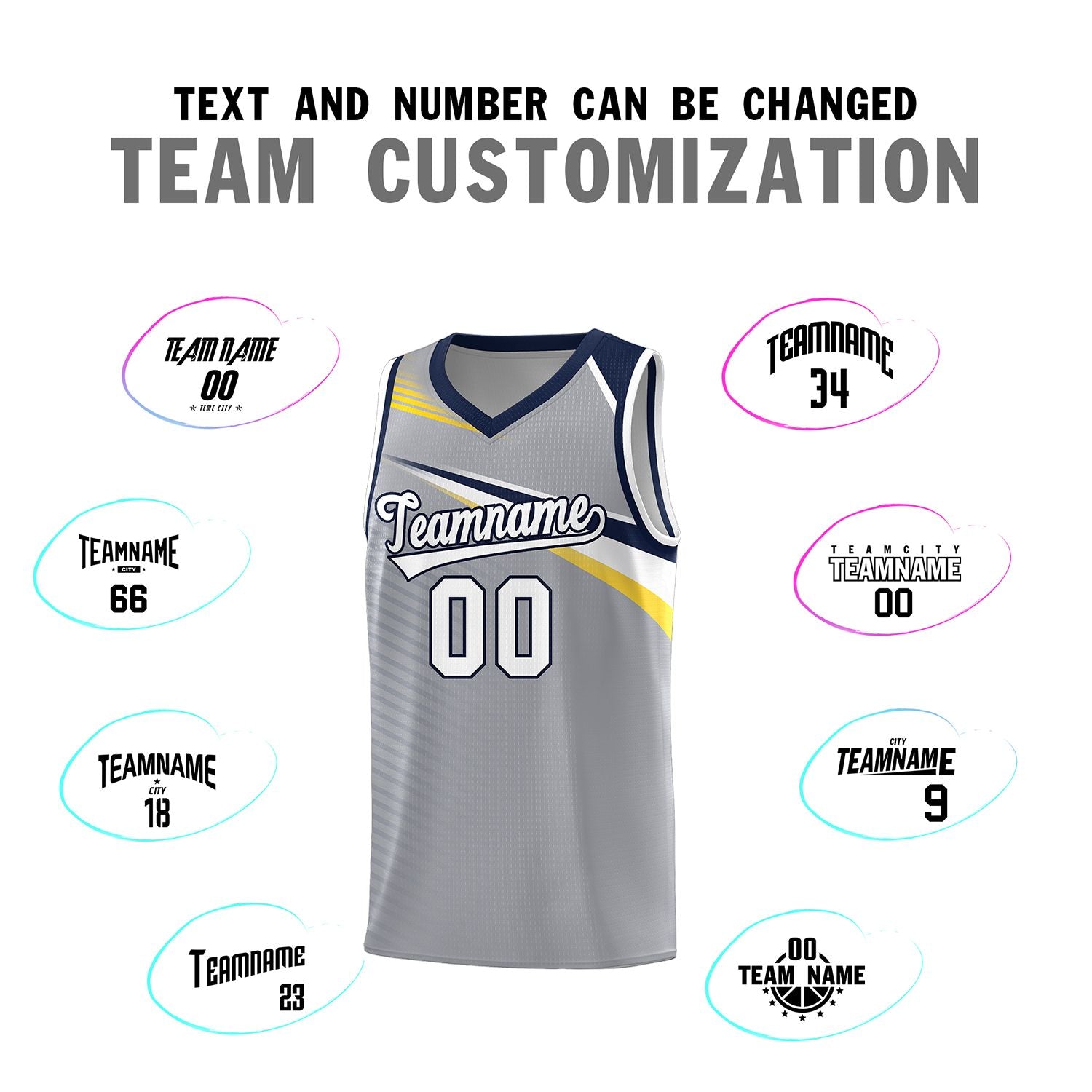 Custom Gray White-Navy Chest Color Block Sports Uniform Basketball Jersey