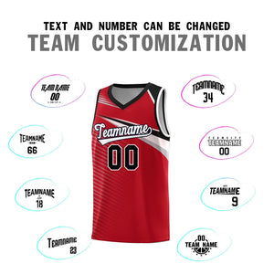 Custom Red White-Black Chest Color Block Sports Uniform Basketball Jersey