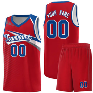 Custom Red White Chest Color Block Sports Uniform Basketball Jersey