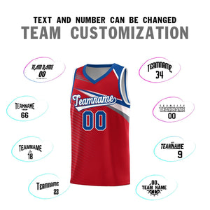 Custom Red White Chest Color Block Sports Uniform Basketball Jersey