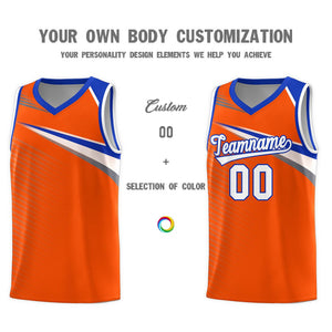 Custom Orange White Chest Color Block Sports Uniform Basketball Jersey