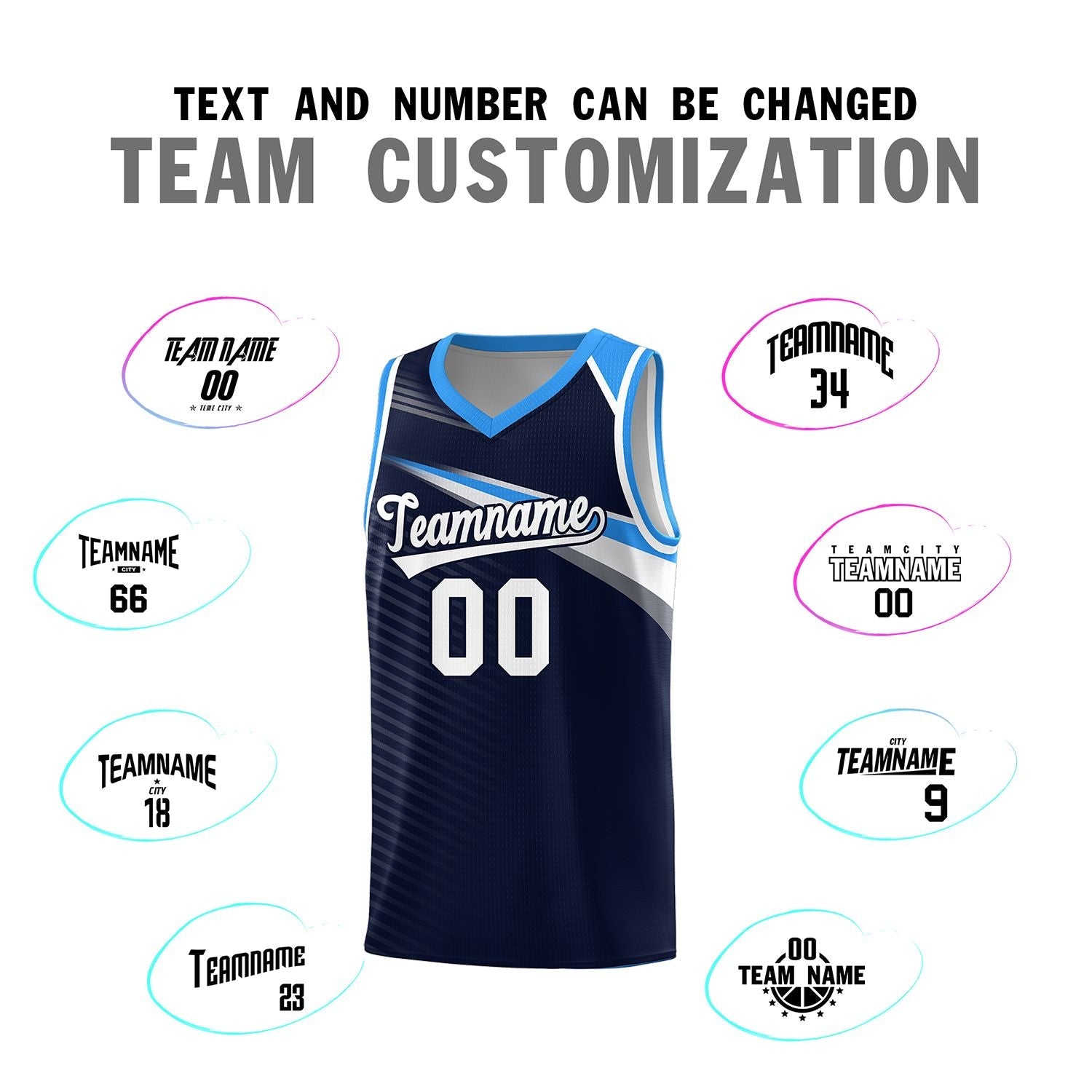 Custom Navy White Chest Color Block Sports Uniform Basketball Jersey