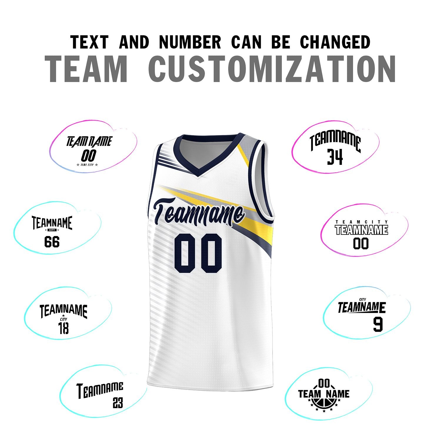 Custom White Navy Chest Color Block Sports Uniform Basketball Jersey