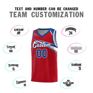 Custom Red White Chest Color Block Sports Uniform Basketball Jersey