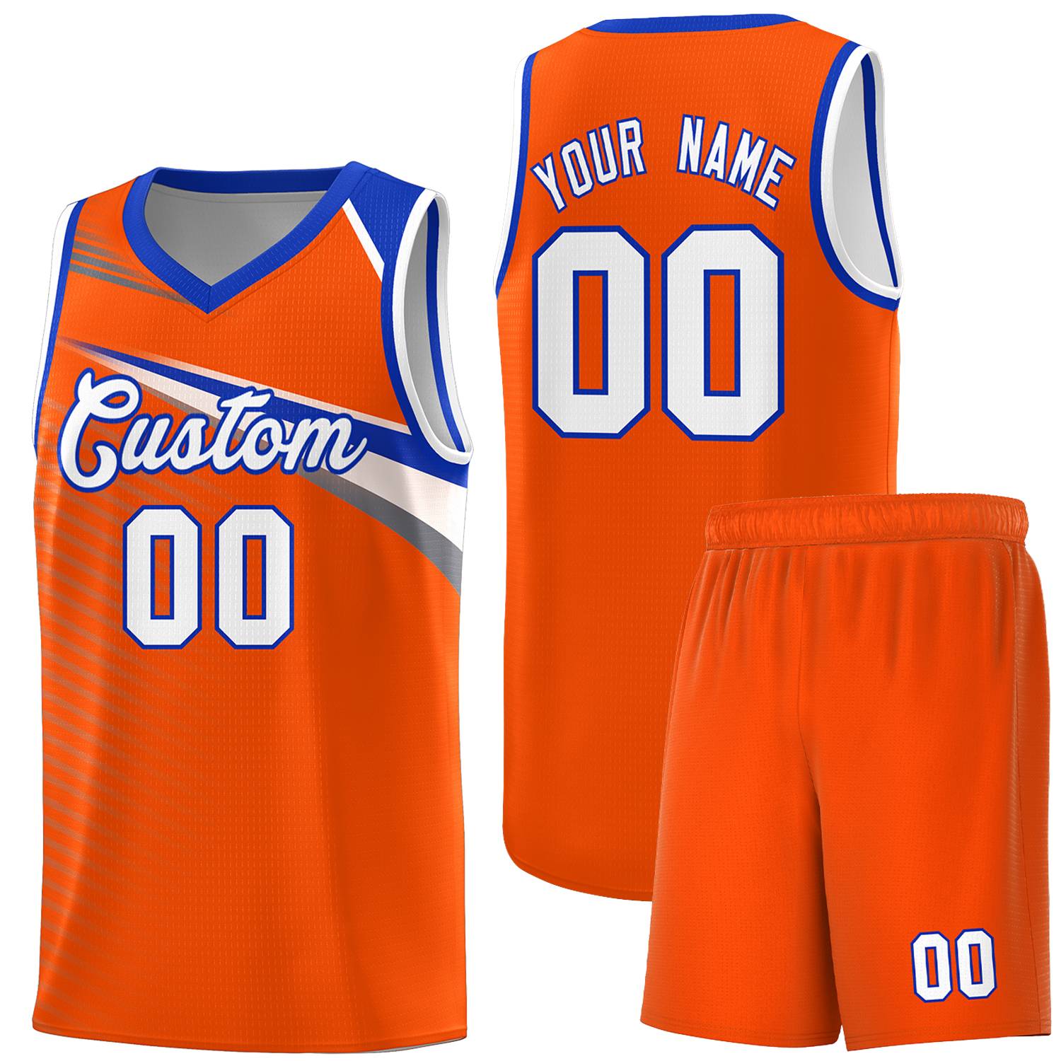 Custom Orange White Chest Color Block Sports Uniform Basketball Jersey