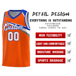 Custom Orange White Chest Color Block Sports Uniform Basketball Jersey