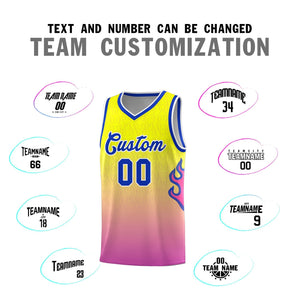 Custom Orange Pink-Royal  Flame Gradient Fashion Sports Uniform Basketball Jersey