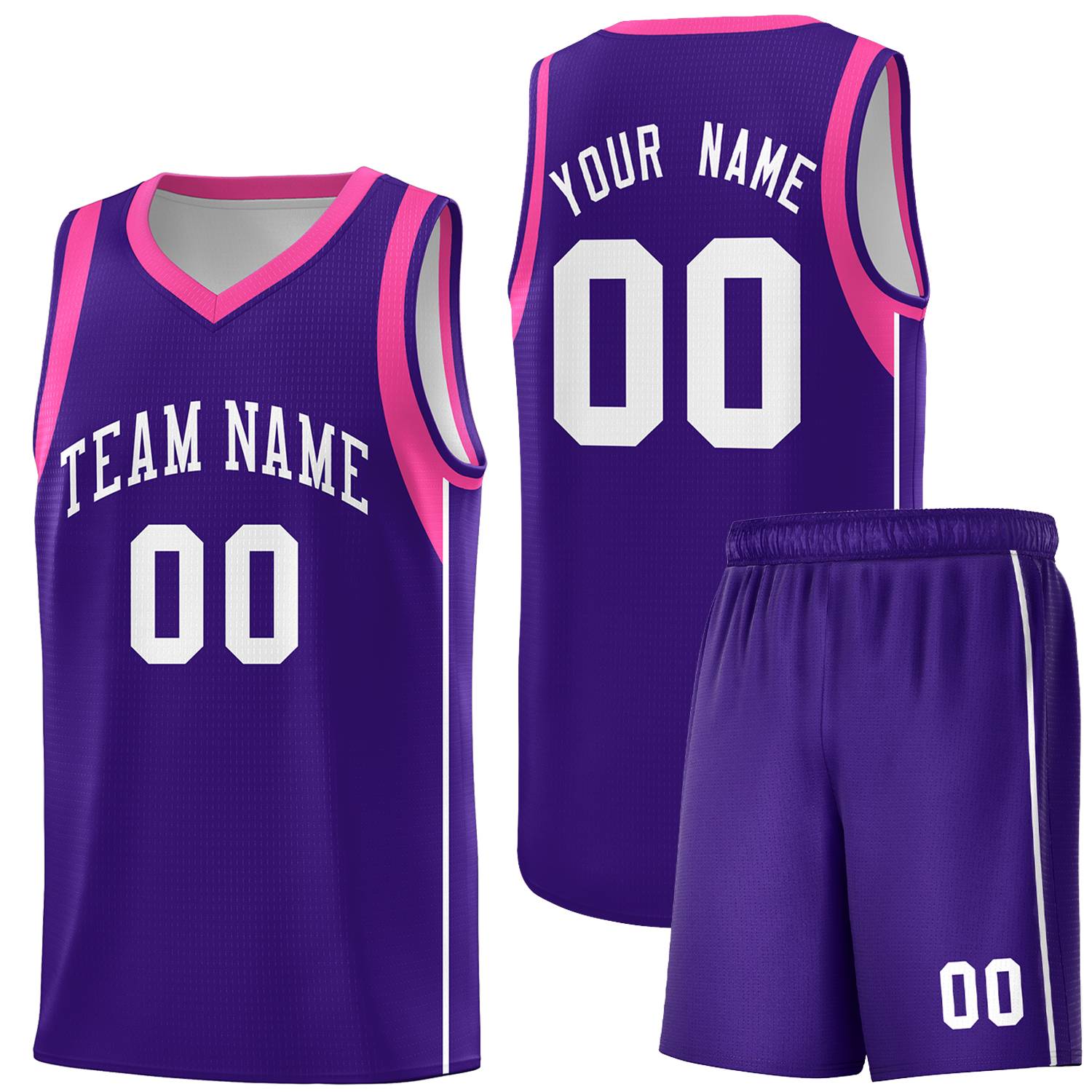 Custom Purple White Sleeve Color Blocking Classic Sports Uniform Basketball Jersey