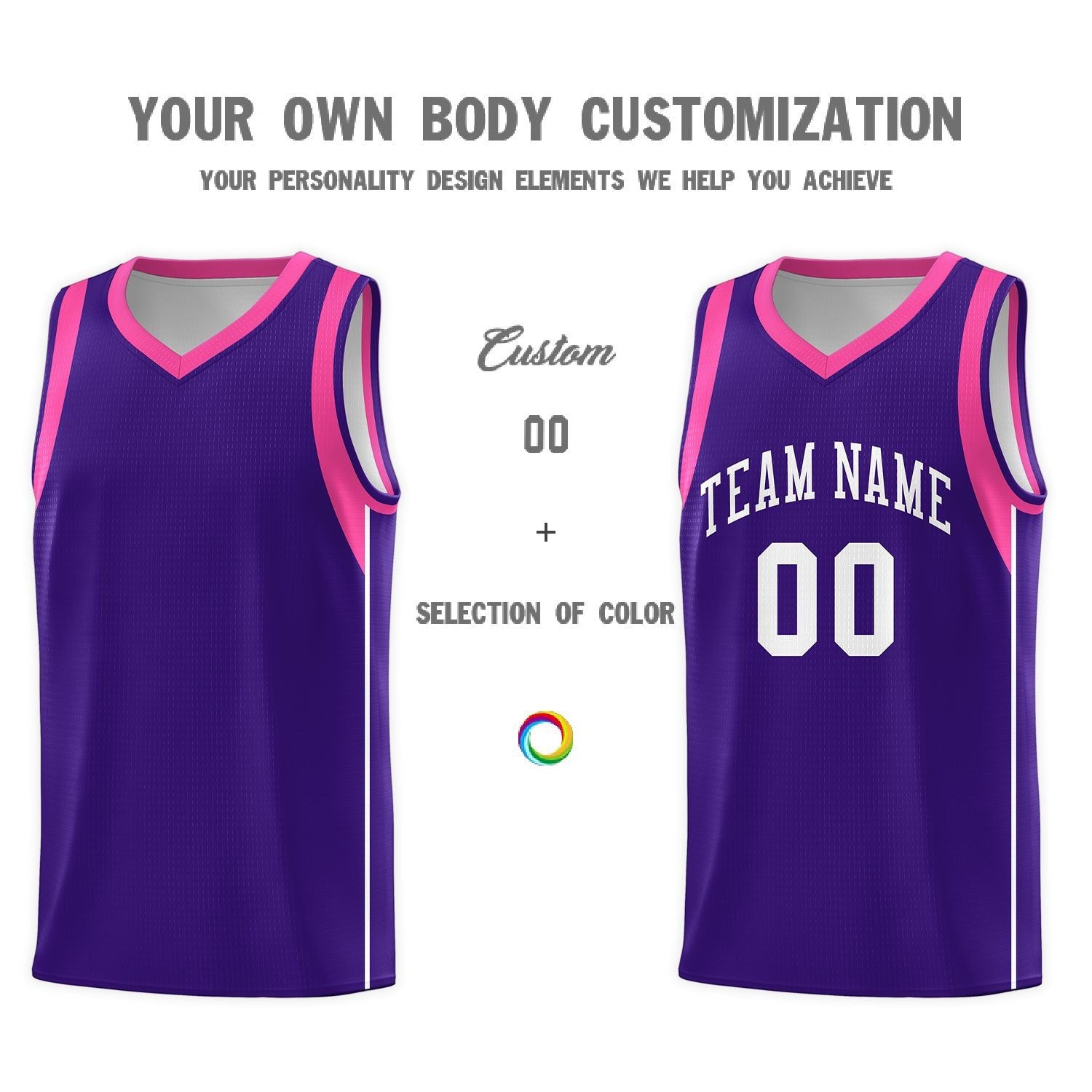 Custom Purple White Sleeve Color Blocking Classic Sports Uniform Basketball Jersey