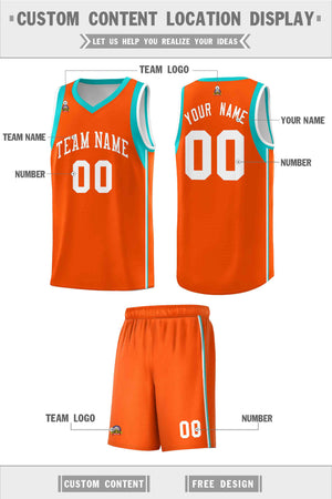 Custom Orange White Sleeve Color Blocking Classic Sports Uniform Basketball Jersey