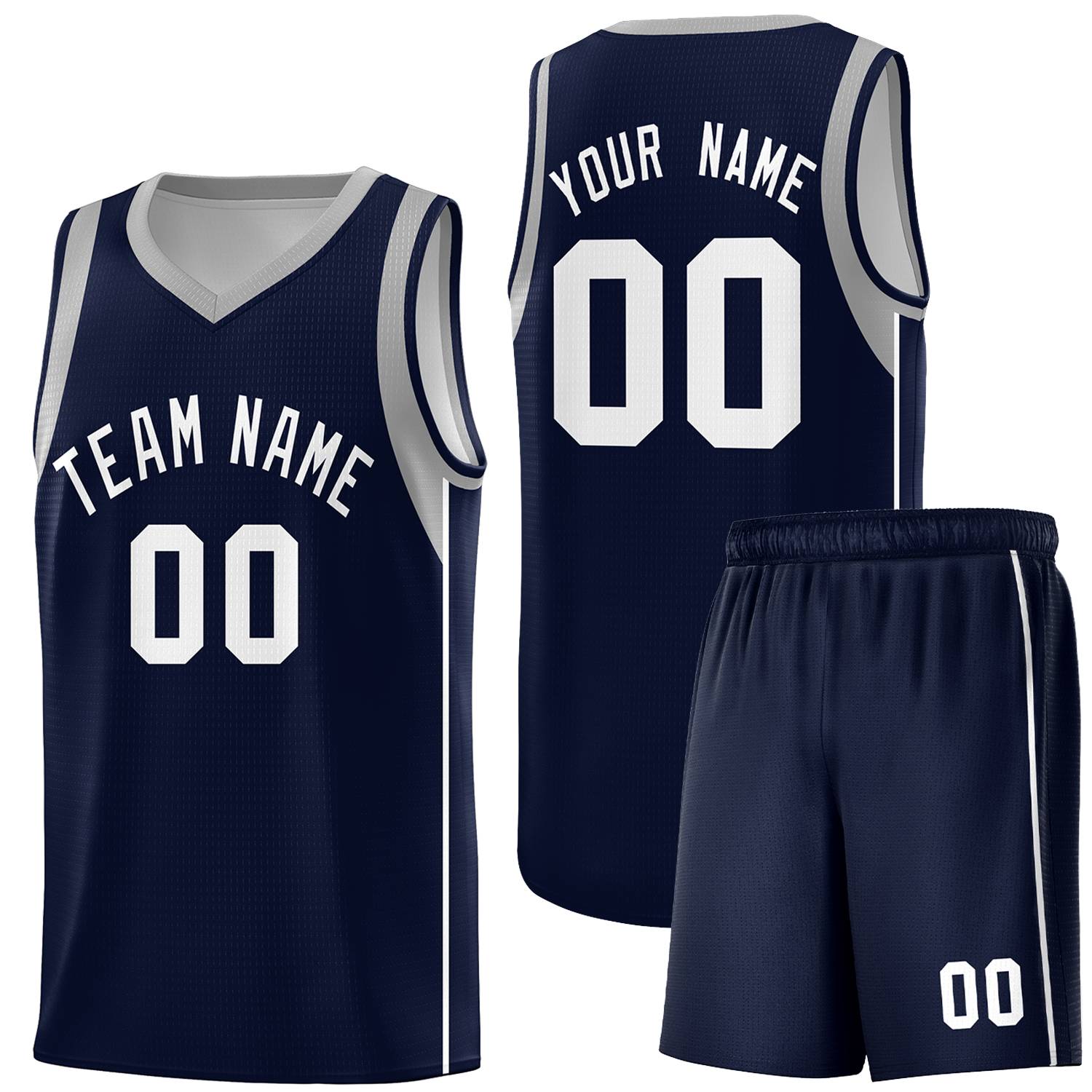 Custom Navy White Sleeve Color Blocking Classic Sports Uniform Basketball Jersey