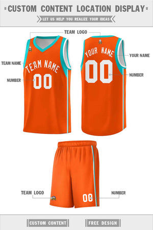 Custom Orange White Sleeve Color Blocking Classic Sports Uniform Basketball Jersey