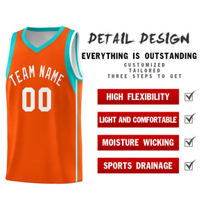 Custom Orange White Sleeve Color Blocking Classic Sports Uniform Basketball Jersey