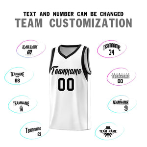 Custom White Black Sleeve Color Blocking Classic Sports Uniform Basketball Jersey