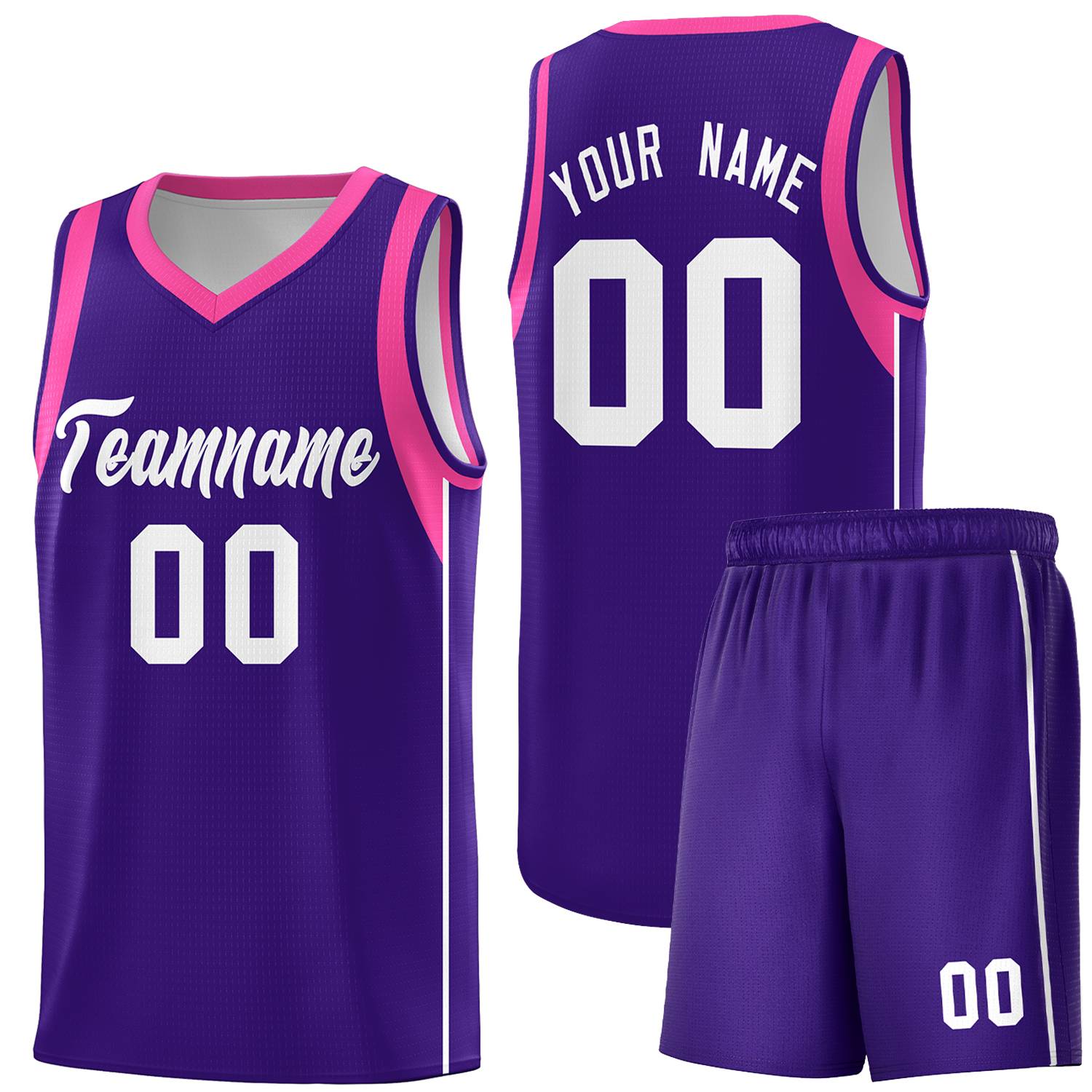 Custom Purple White Sleeve Color Blocking Classic Sports Uniform Basketball Jersey