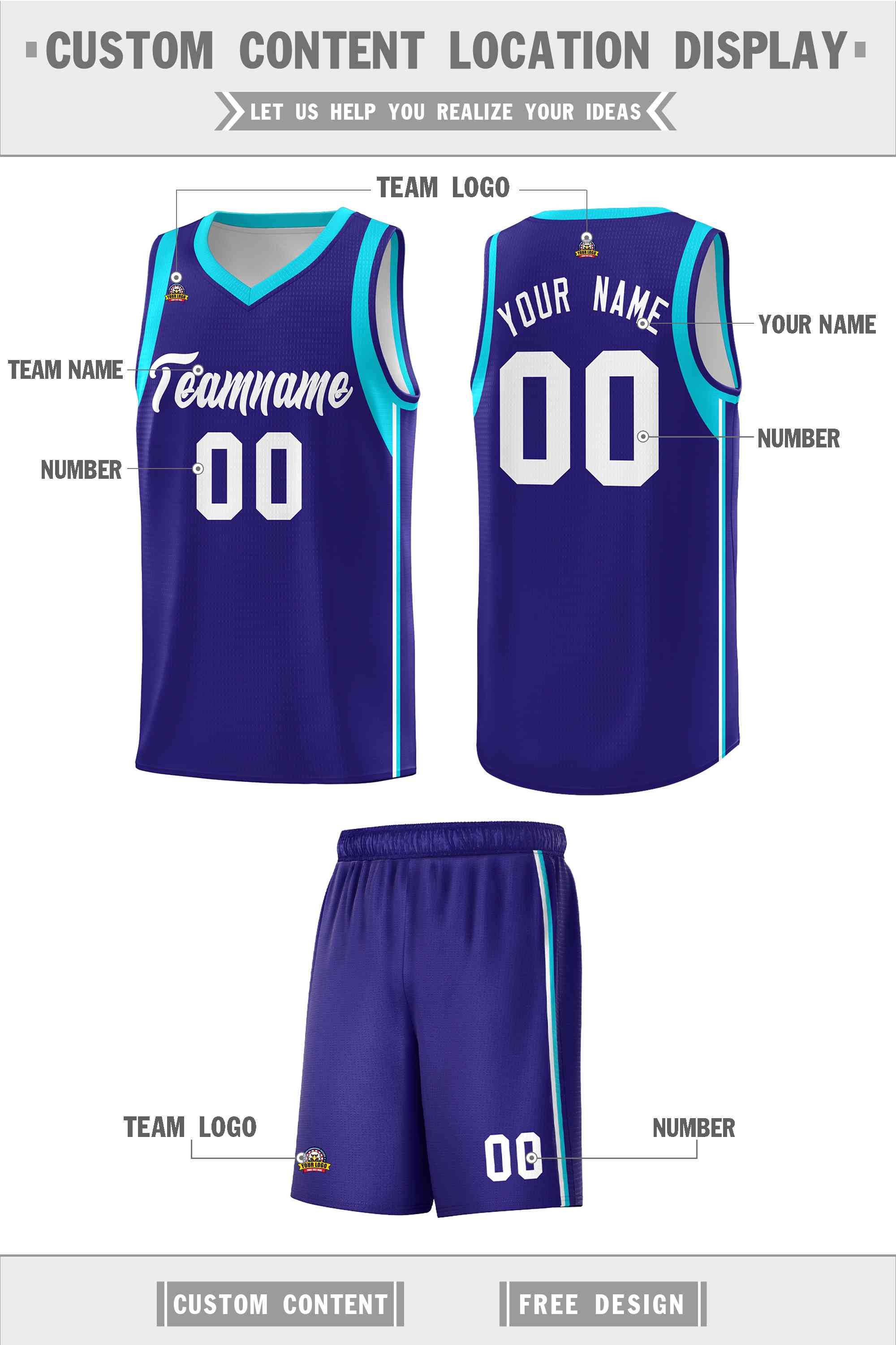 Custom Purple White Sleeve Color Blocking Classic Sports Uniform Basketball Jersey