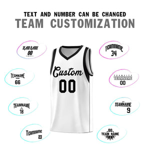 Custom White Black Sleeve Color Blocking Classic Sports Uniform Basketball Jersey