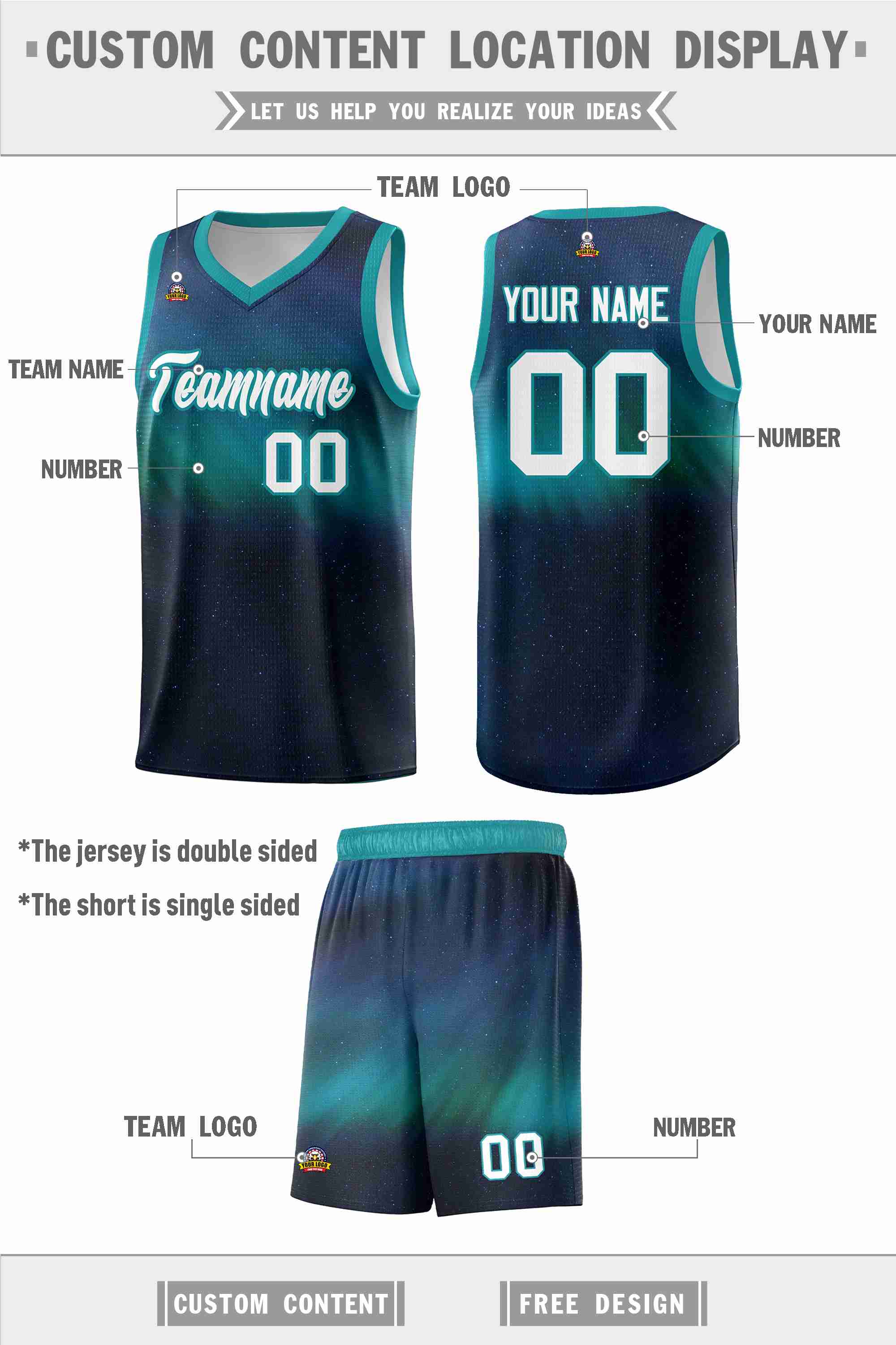 Custom Teal White Pattern Tie Dye Sports Uniform Basketball Jersey