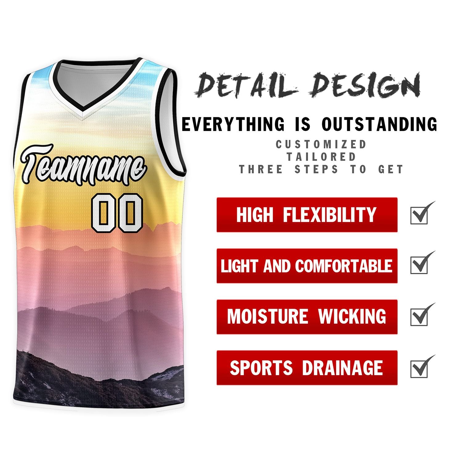 Custom Black White Pattern Tie Dye Sports Uniform Basketball Jersey