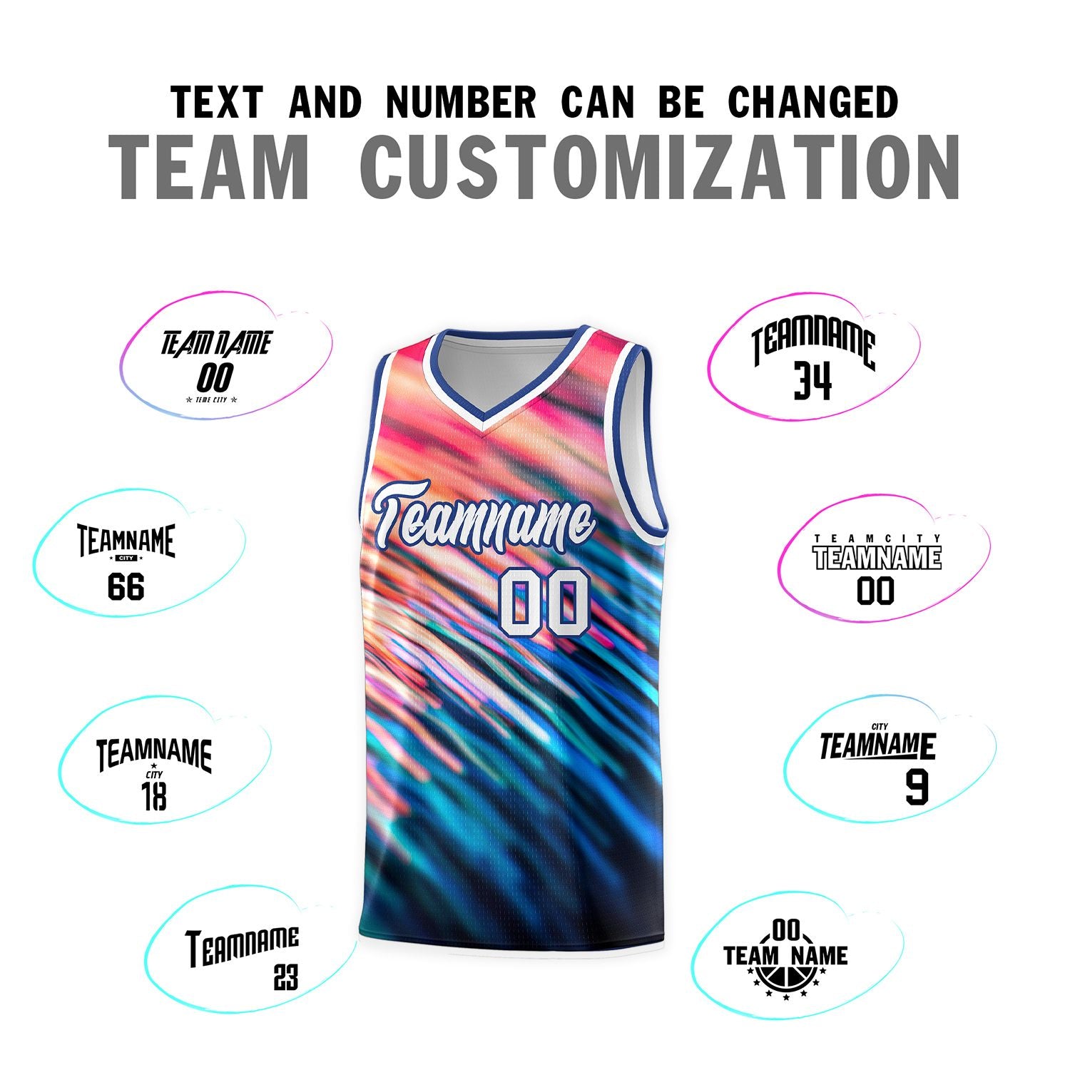 Custom Royal White Pattern Tie Dye Sports Uniform Basketball Jersey