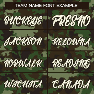 Custom Camo White Green-Brown Authentic Baseball Jersey