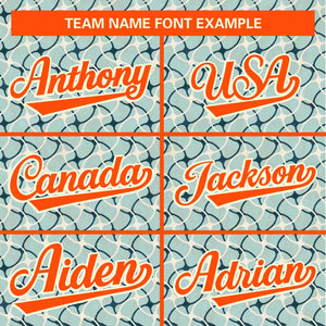 Custom Aqua Orange Texture Graffiti Pattern Personalized Authentic Baseball Jersey