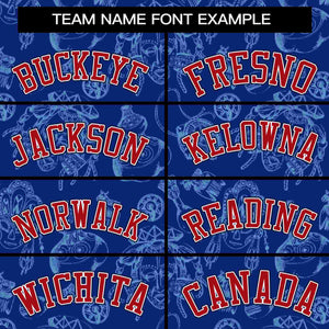 Custom Royal 3D Graffiti Pattern Personalized Design Authentic Baseball Jersey