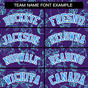 Custom Purple 3D Graffiti Pattern Personalized Design Authentic Baseball Jersey