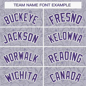 Custom Gray Purple Line Art Graffiti Pattern Design Authentic Baseball Jersey