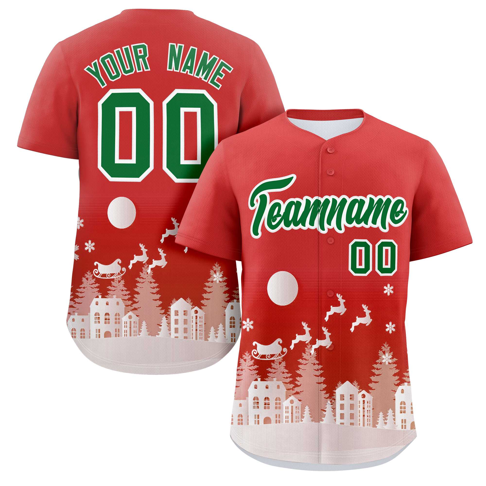 Custom Red White Christmas Graffiti Pattern Authentic Baseball Jersey