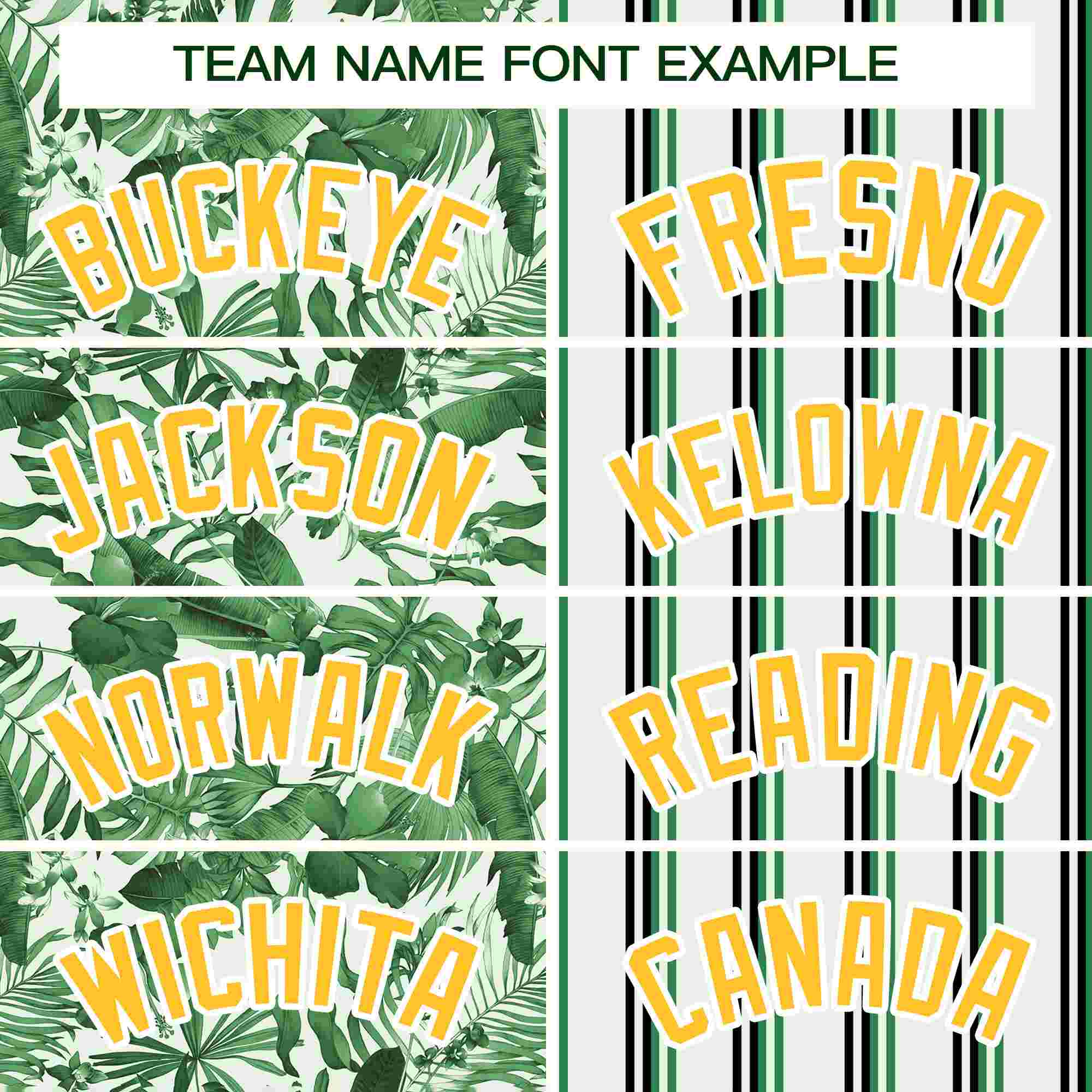 Custom Green Gold Hawaii Tropical Flower Stripe Fashion Baseball Jersey