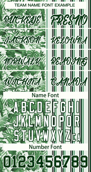 Custom Green Hawaii Tropical Flower Stripe Fashion Baseball Jersey