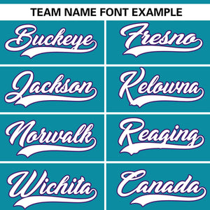 Custom Teal White Full Button Design Authentic Baseball Jersey