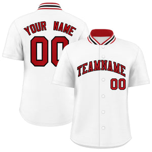 Custom White Classic Style Authentic Stand Collar Baseball Jersey