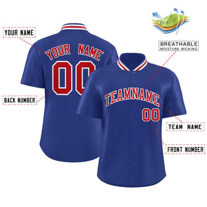 Custom Royal Classic Style Authentic Stand Collar Baseball Jersey