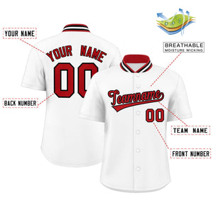 Custom White Classic Style Authentic Stand Collar Baseball Jersey