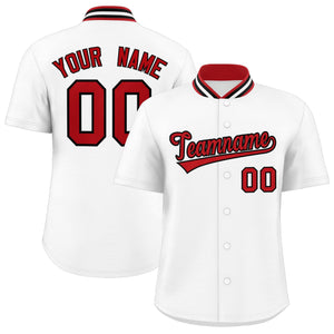 Custom White Classic Style Authentic Stand Collar Baseball Jersey